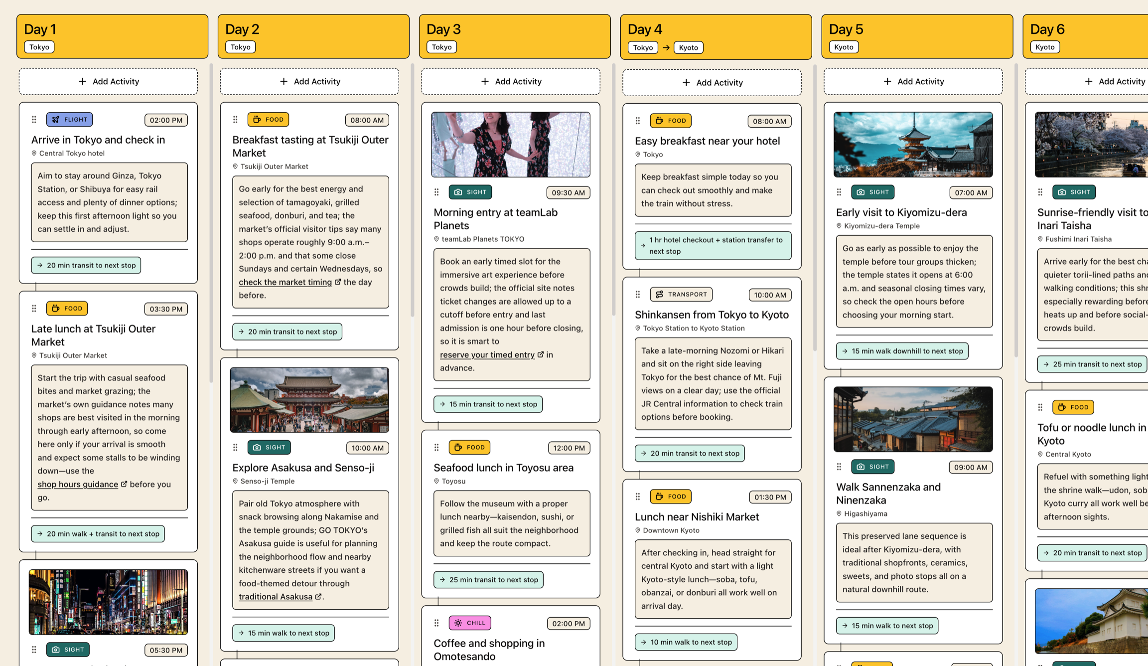 TripGuru itinerary preview